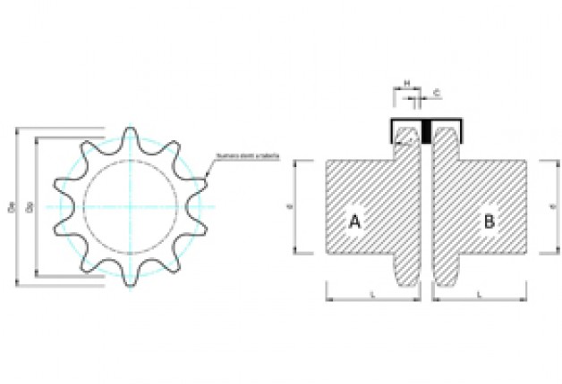GIUNTI TRASMISSIONE CATENA DOPPIA ASA60 3/4″ GREZZO LUNGHEZZA MAGGIORATA