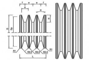 PULEGGIA CINGHIA TRAPEZOIDALE 3 VIE SEZIONE A