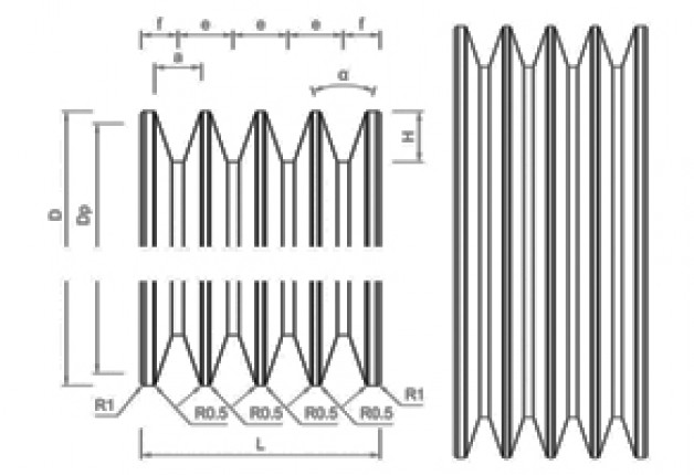 PULEGGIA CINGHIA TRAPEZOIDALE 4 VIE SEZIONE Z