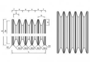 PULEGGIA CINGHIA TRAPEZOIDALE 5 VIE SEZIONE A