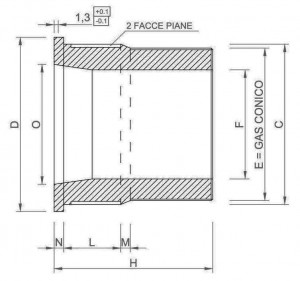 Codolo riduzione Gas conico guarnizione piana - Catalogo Prodotti Orlando Giuliano